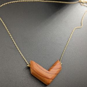 Wooden Necklace Day Gold Wood jewelry